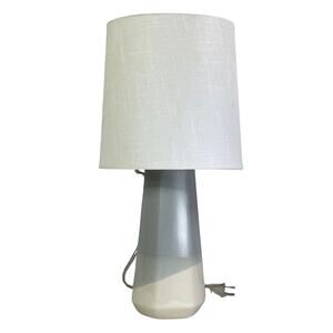 Desk Lamp Light Blue Cream Swirl Pattern Canvas Cover Size Medium